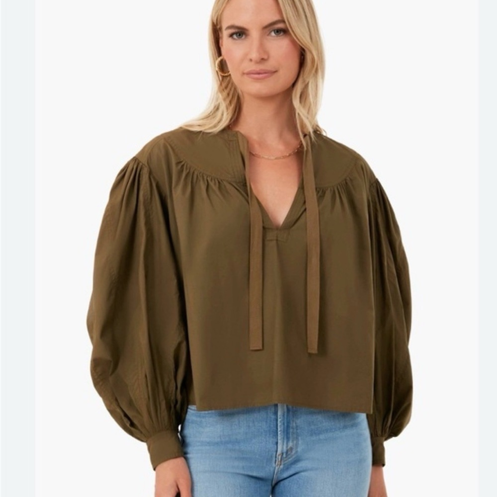 ULLA JOHNSON
Gathered Cotton-Poplin Top - Picture 4 of 12